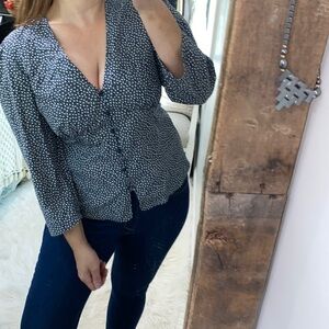 La Vie Rebecca Taylor polka dot top size medium/large